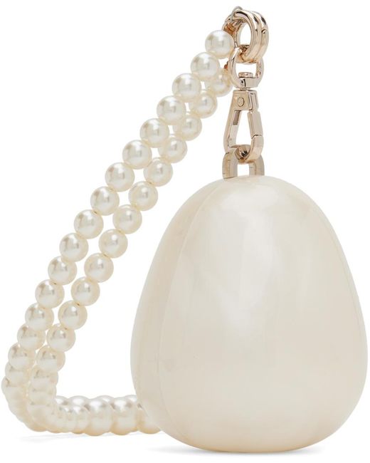 Simone Rocha White Off- Nano Pearl Egg Bag