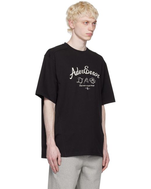 Adererror Black Sollec T-shirt for men
