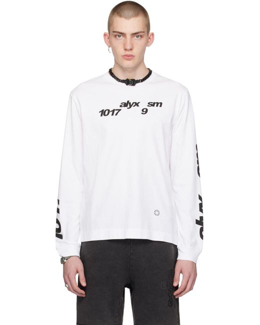 1017 ALYX 9SM White Printed Long Sleeve T-shirt for men