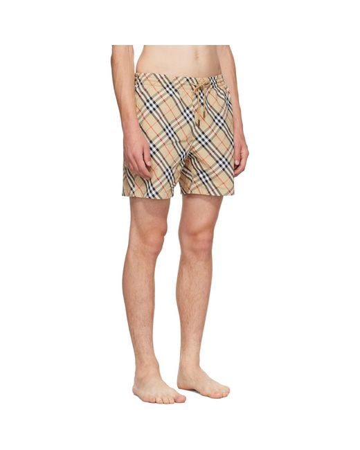 Burberry Natural Check Swim Shorts for men