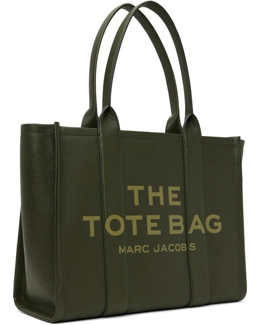 Marc Jacobs Green Khaki 'The Leather Large' Tote
