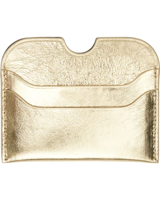Acne ゴールド エンボスロゴ カードケース Metallic