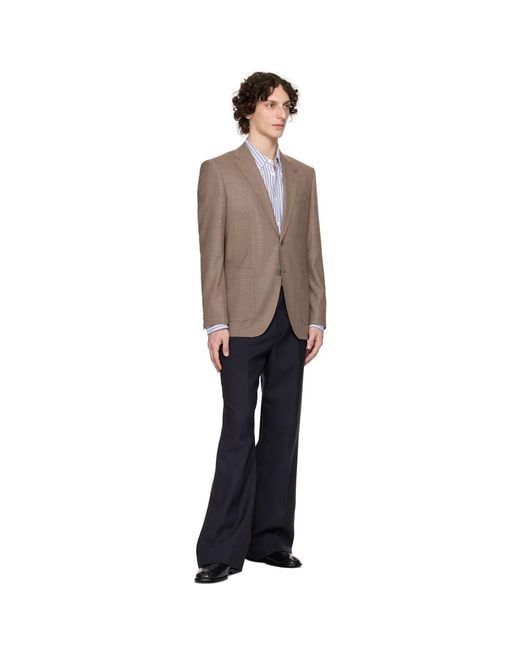 Boss Black Regular-Fit Patterned Wool Blend Blazer for men