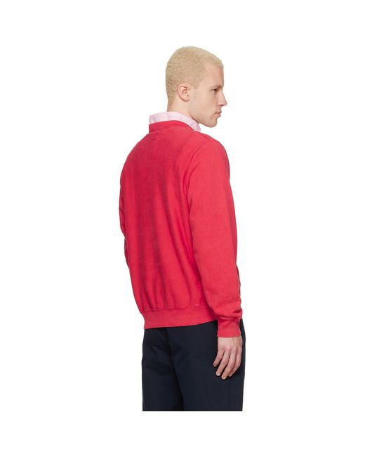Noah NYC Red Salt Wash Classic Crewneck Sweatshirt for men