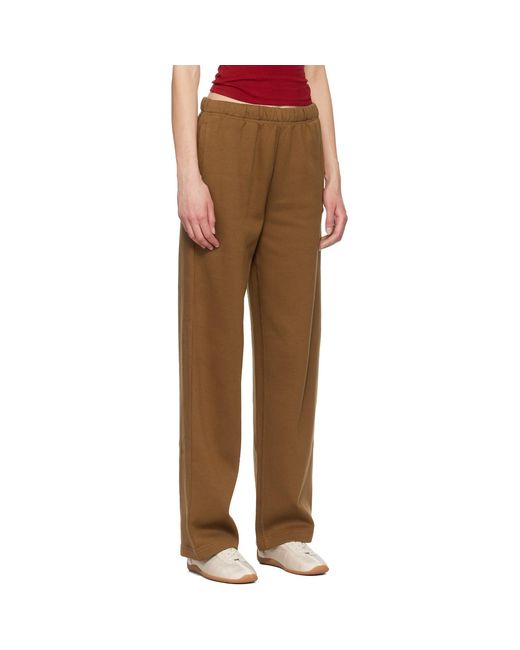 Skims Brown Cotton Fleece Classic Straight Leg Lounge Pants