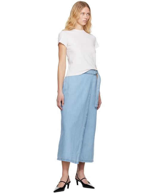 Levi's Blue Column Wrap Denim Maxi Skirt