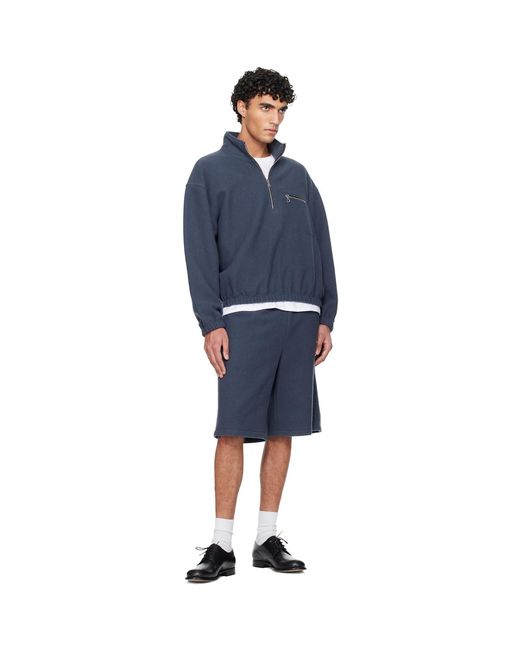 Rier Blue Fleece Sweater for men