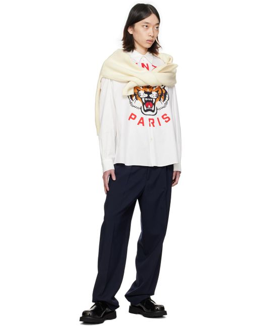 KENZO Black Paris Lucky Tiger Shirt for men