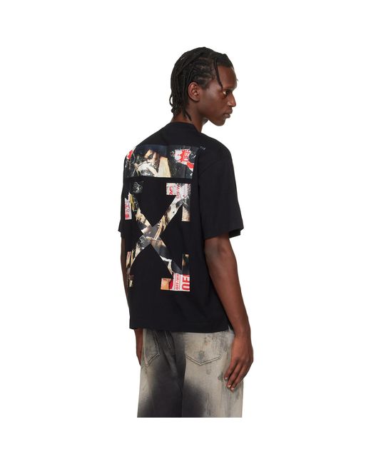 Off-White c/o Virgil Abloh Black Paint Arrow Skate Logo T-Shirt for men