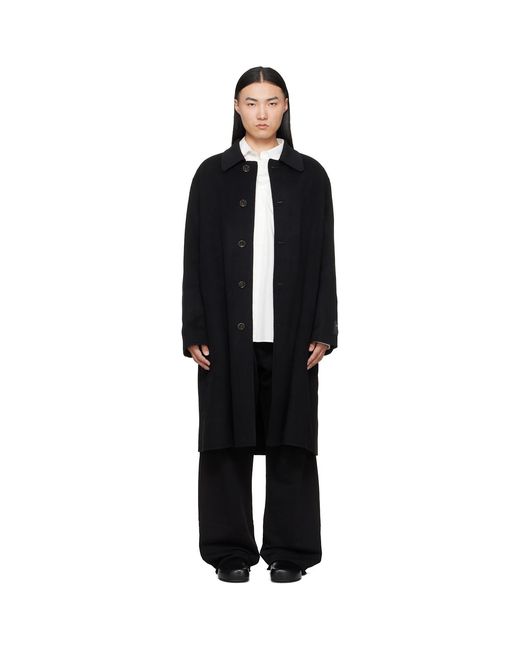 MM6 by Maison Margiela Black Double-Faced Wool Coat for men