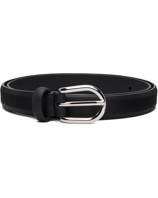 Andersons Black Skinny Nappy Calf Leather Buckle Belt