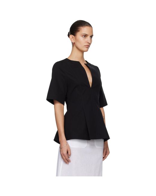 Totême Black Tailored Cotton Top