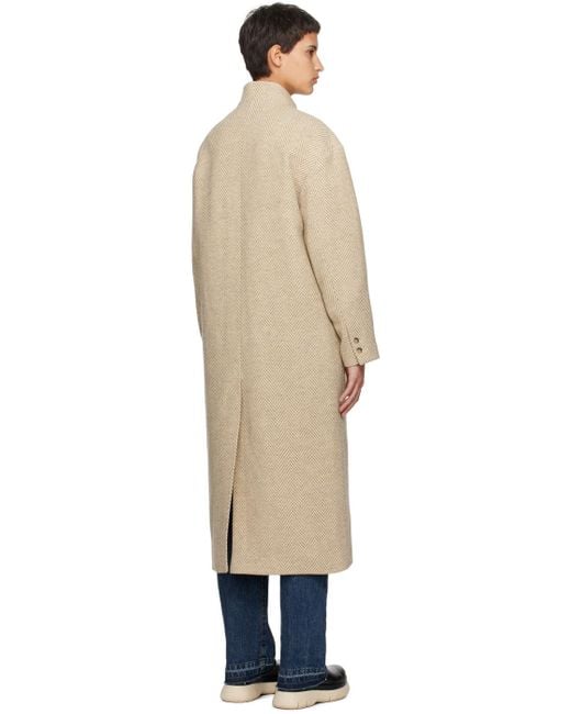 Isabel Marant Beige & White Sabine Coat in Black | Lyst UK