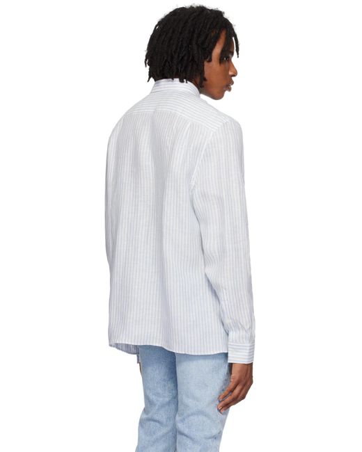Lacoste White Striped Shirt for men