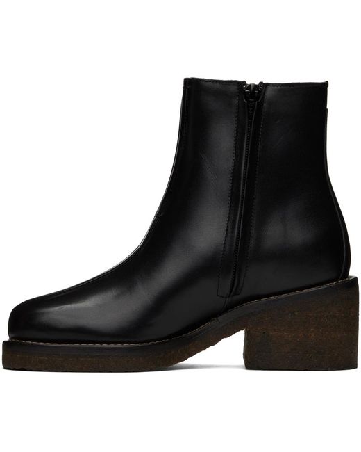 Lemaire Black Piped Ankle Boots
