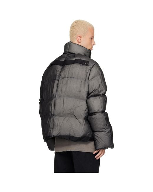 Rick Owens Gray Tower Turtle Down Jacket for men