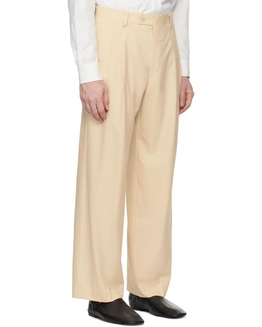 Auralee Natural Super Fine Tropical Wool Trousers for men