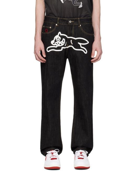 ICECREAM Black Running Dog Jeans for men