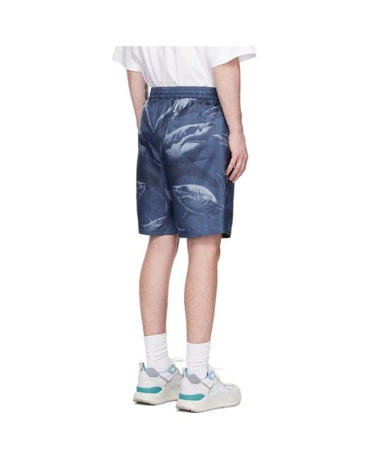 Burberry Blue Shark Shorts for men
