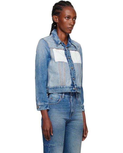 MM6 by Maison Margiela Blue Reversed Denim Jacket