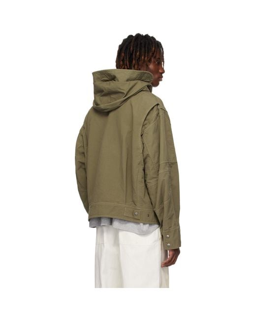 Dries Van Noten Green Khaki Flap Pocket Jacket for men