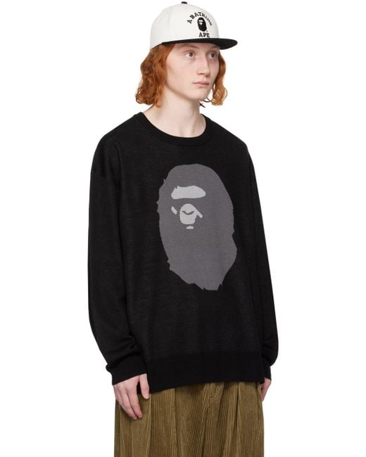 A Bathing Ape Black Ape Head Sweater for men