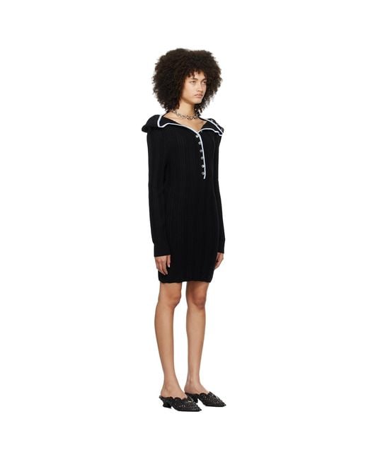 Y. Project Black Ruffle Necklace Minidress