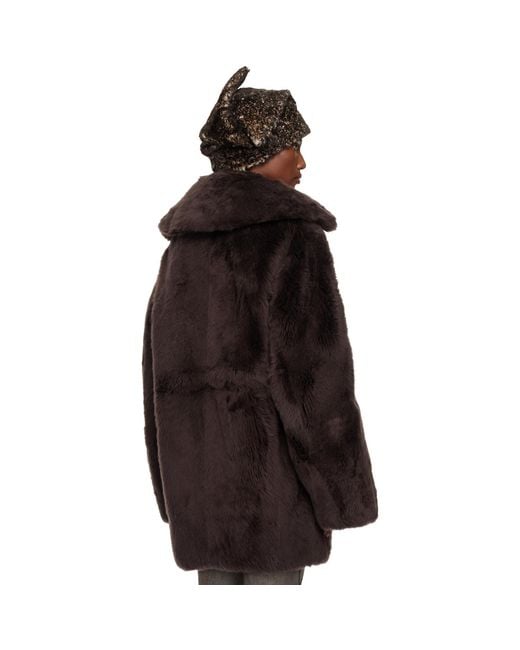 KNWLS Black Baby Shearling Coat