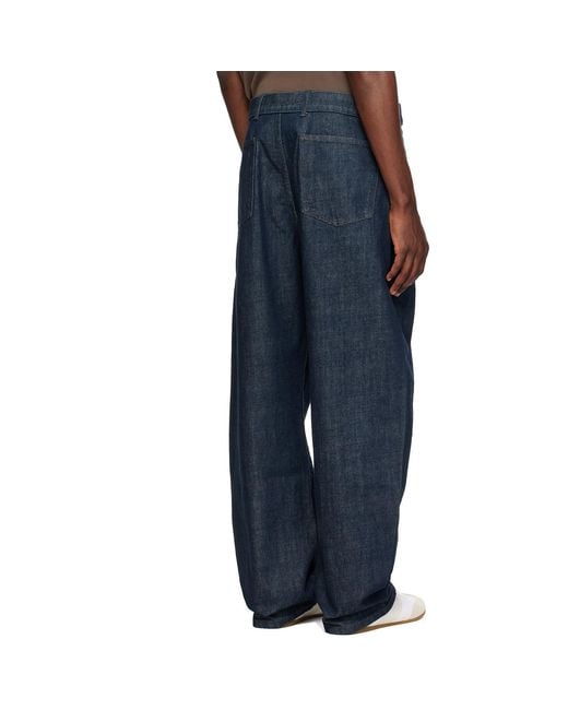 Lemaire Blue Twisted Belted Jeans for men