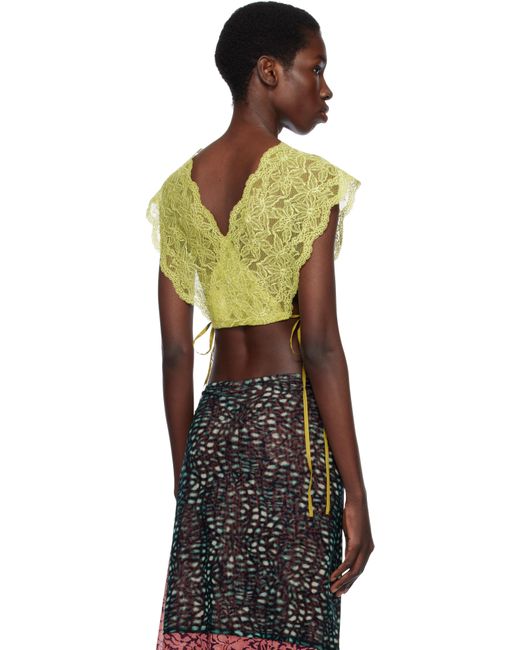Dries Van Noten Black Lace Crop Top