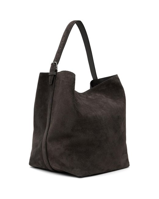 Totême Black Belted Suede Tote