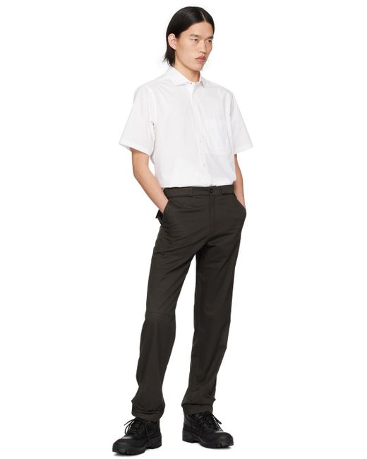 Pantalon brun à plis aux revers GR10K pour homme en coloris Black