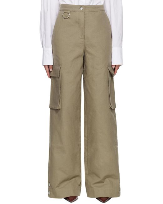 REMAIN Birger Christensen Natural Taupe Wide Cargo Pants