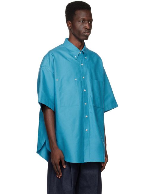 Wooyoungmi Blue Embroide Shirt for men