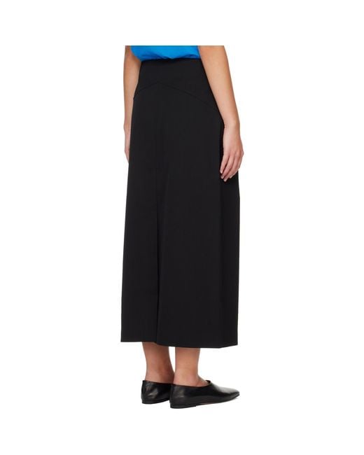 Veilance Black Serin Wool Maxi Skirt