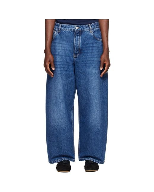 Studio Nicholson Blue Paolo Wide Leg Jeans for men