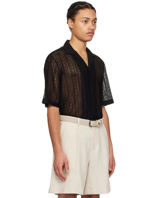 Lardini Black Semi-sheer Shirt for men