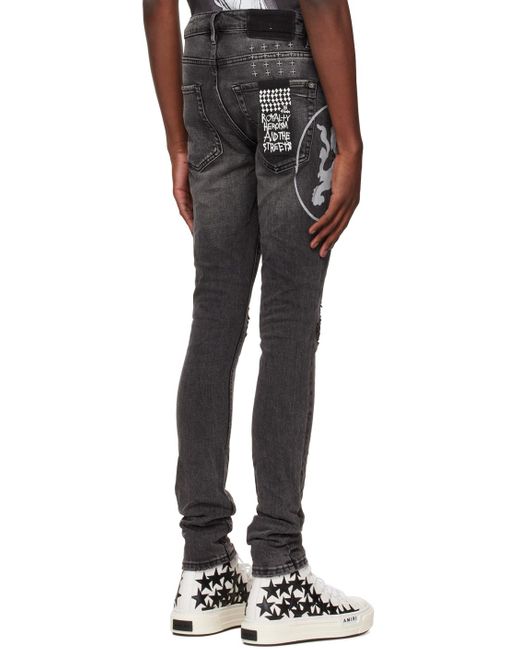 Ksubi Black Van Winkle Lion Jeans for men