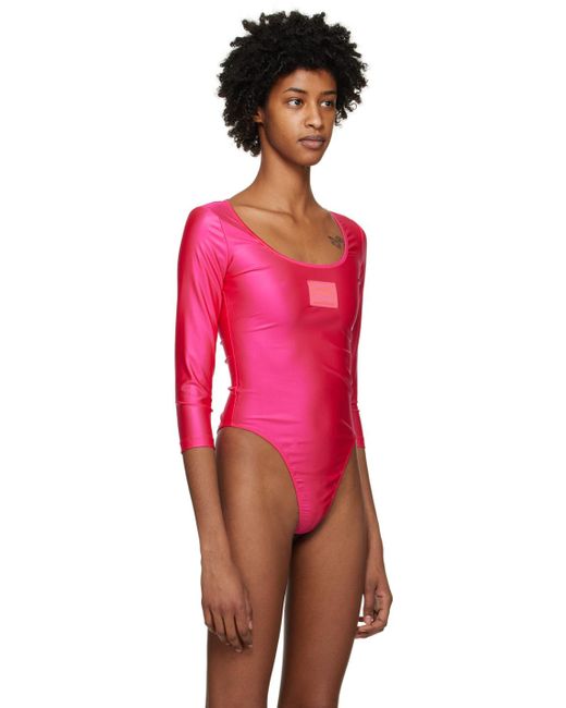 Versace Red Pink Patch Bodysuit