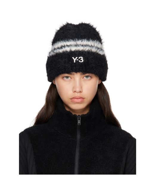 Y-3 Black Stripes Beanie