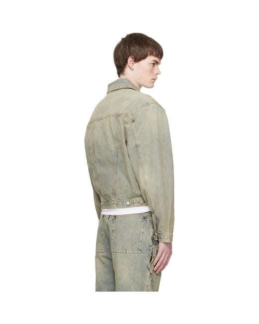 Entire studios Gray Shrunken Denim Jacket for men