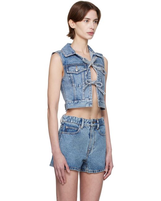Alexander Wang ブルー Clear Bead Hotfix デニムベスト Blue