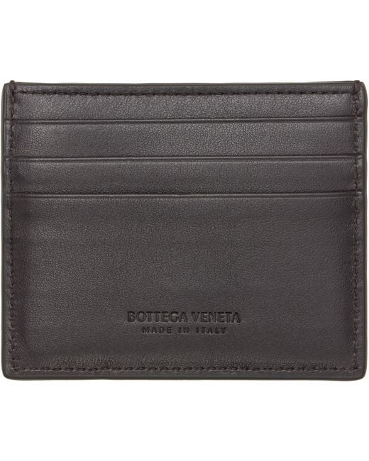 Bottega Veneta Black Intrecciato Credit Card Holder for men