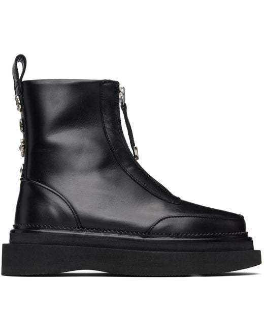 Toga Black Hard Leather Boots