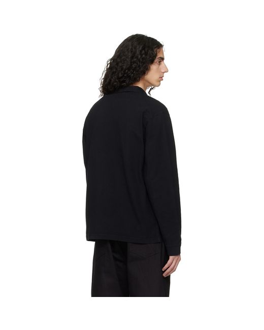Studio Nicholson Black Ozero Jersey Polo for men