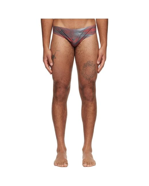 Jean Paul Gaultier Multicolor 'The Blurry Roses' Swim Briefs for men