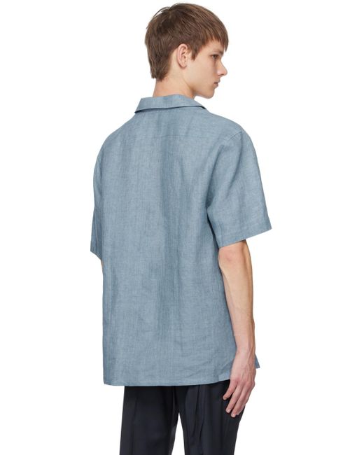 Chemise bleue à ourlet allongé à l'arrière Brioni pour homme en coloris Blue