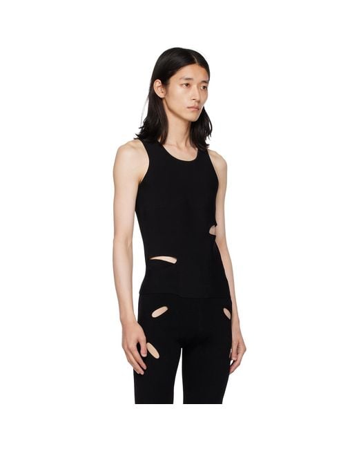 Dion Lee Black Cutout Tank Top for men