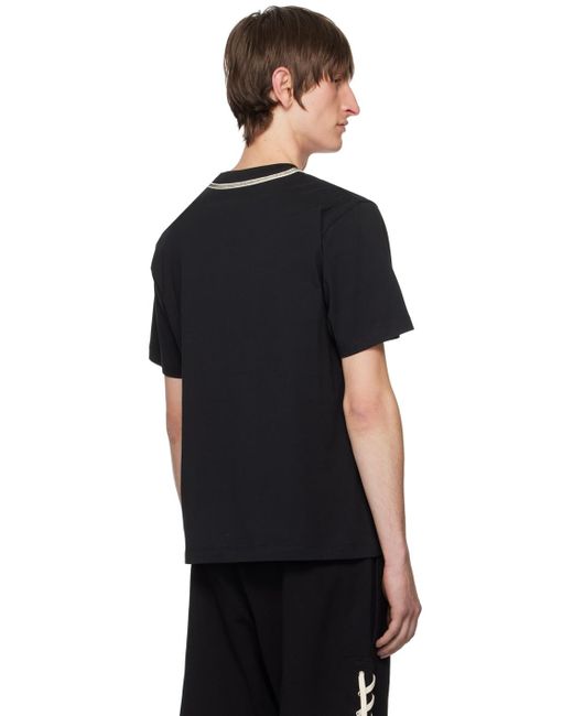 Craig t-shirt noir à coutures flatlock à laçage décoratif Craig Green pour homme en coloris Black