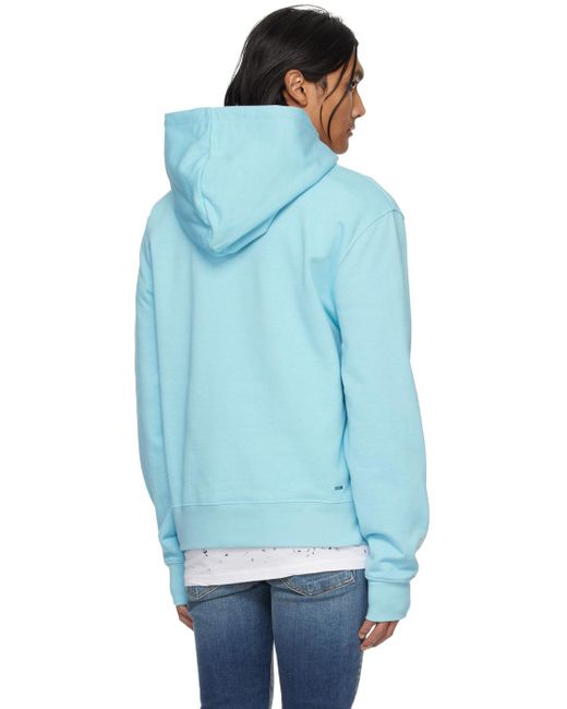 Amiri Blue staggered Hoodie for men